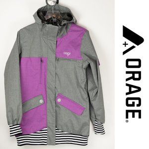 Orage Bala Jacket Skiing Shell Outerwear Winter Ski Grey Purple Size Medium